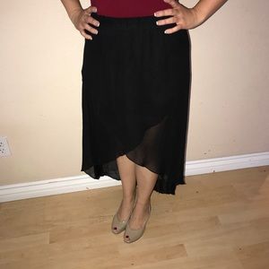 High low black skirt