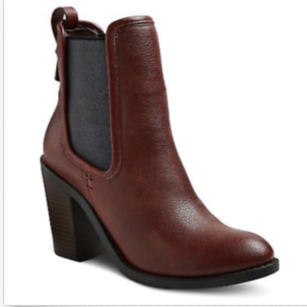 Merona 9 Charli Booties Ankle Boots Red Brown NWOT