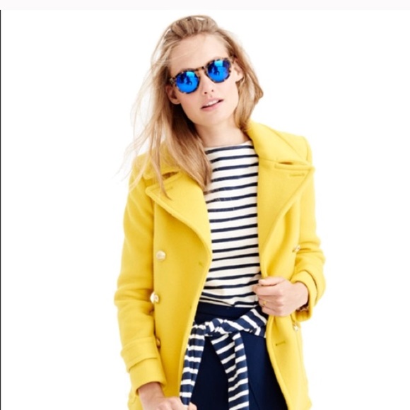 j crew yellow coat