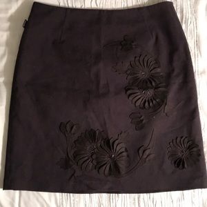 Moschino appliqué flower and beads skirt
