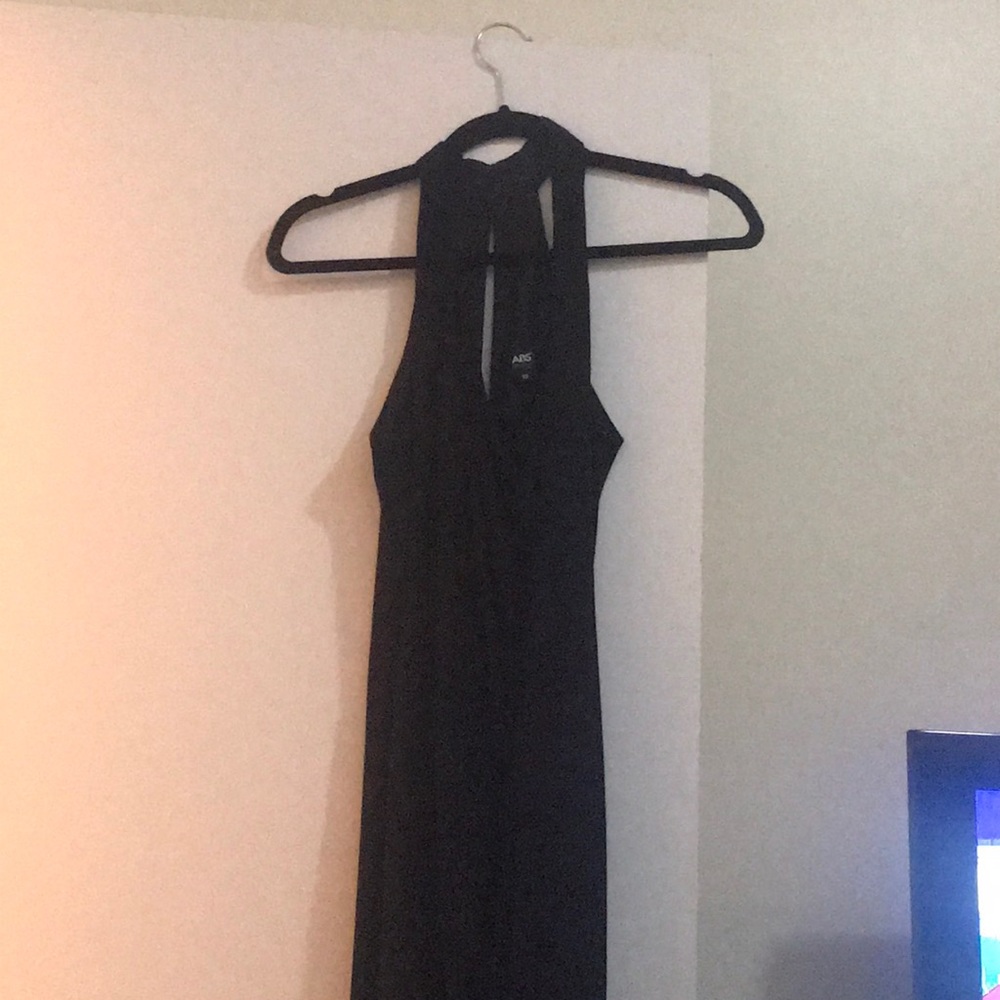 A.B.S Allen Schwartz black low v front/back maxi