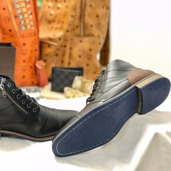 Mens MFA Side Zip Lace-Up Fashion Boots - Picture 2 of 4