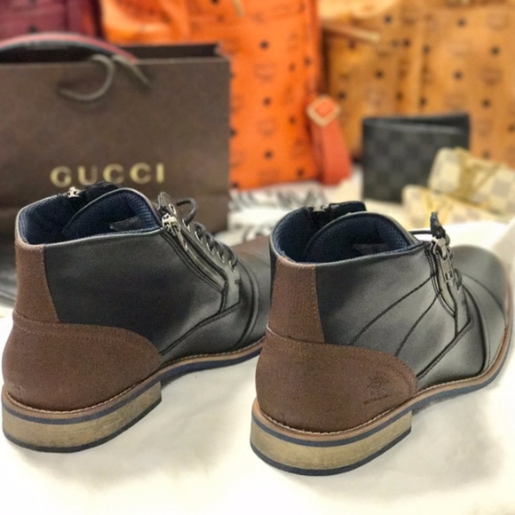 Mens MFA Side Zip Lace-Up Fashion Boots - Picture 3 of 4