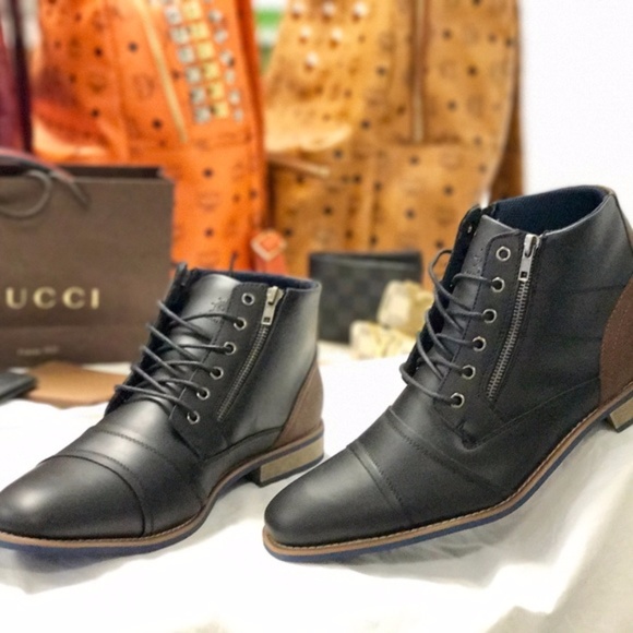 Mens MFA Side Zip Lace-Up Fashion Boots - Picture 4 of 4