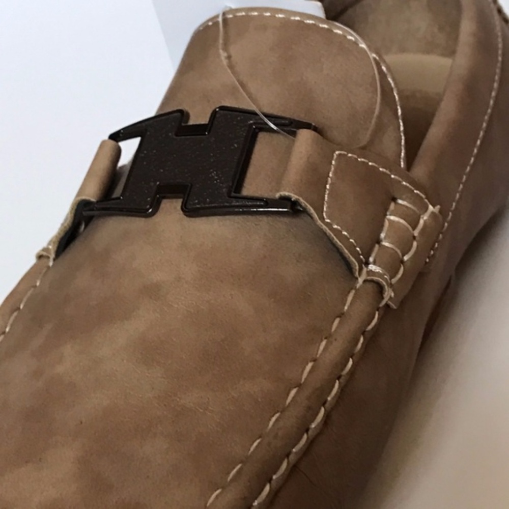 Khaki Casual 'Bruno' Italian Style Driving Loafers - Picture 4 of 4