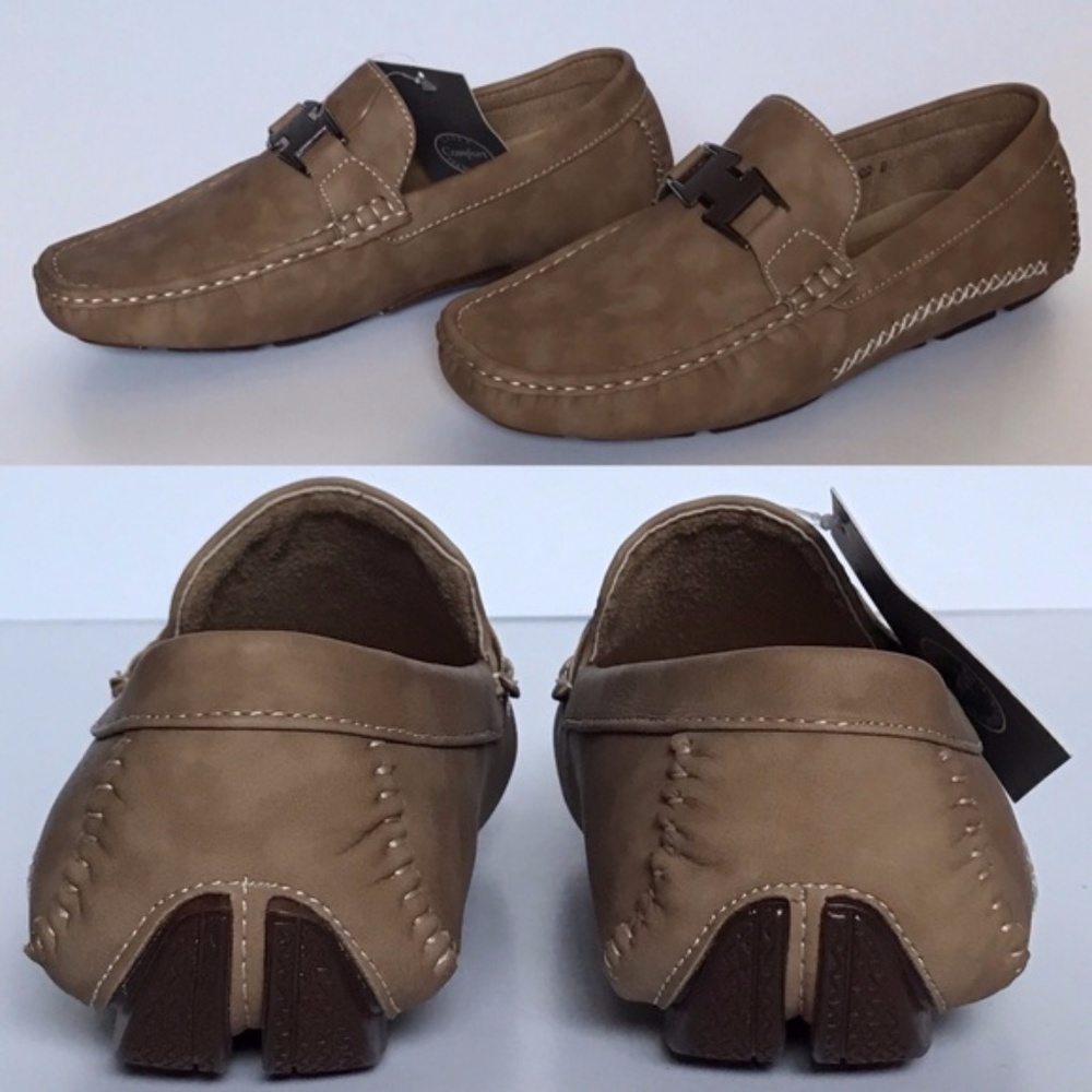 Khaki Casual 'Bruno' Italian Style Driving Loafers - Picture 3 of 4
