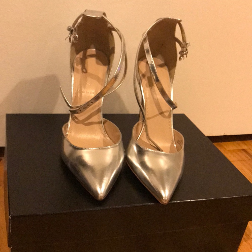 J.Crew silver pumps