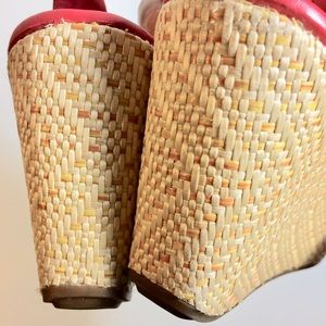Cole Haan Shoes - Cole Haan Woven Wedge Sandals Red Upper Size Nine Cole Haan Shoes - Cole Haan Woven Wedge Sandals Red Upper Size Nine