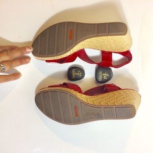 Cole Haan Shoes - Cole Haan Woven Wedge Sandals Red Upper Size Nine Cole Haan Shoes - Cole Haan Woven Wedge Sandals Red Upper Size Nine