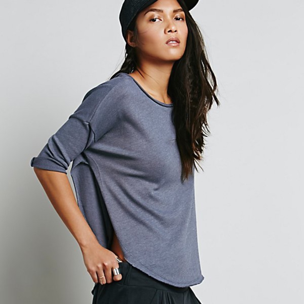 Free People Side Slit Pullover Top