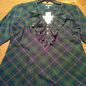 🔥 Ralph Lauren Womens Plaid Blouse🔥