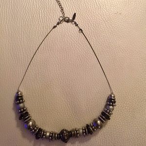 Sleek silver beaded necklace