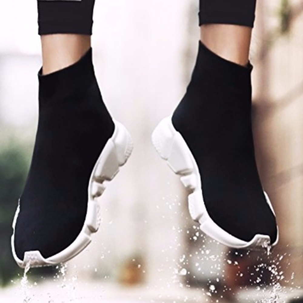 Womens Speed Trainer Flyknit Sock Sneaker BLACK