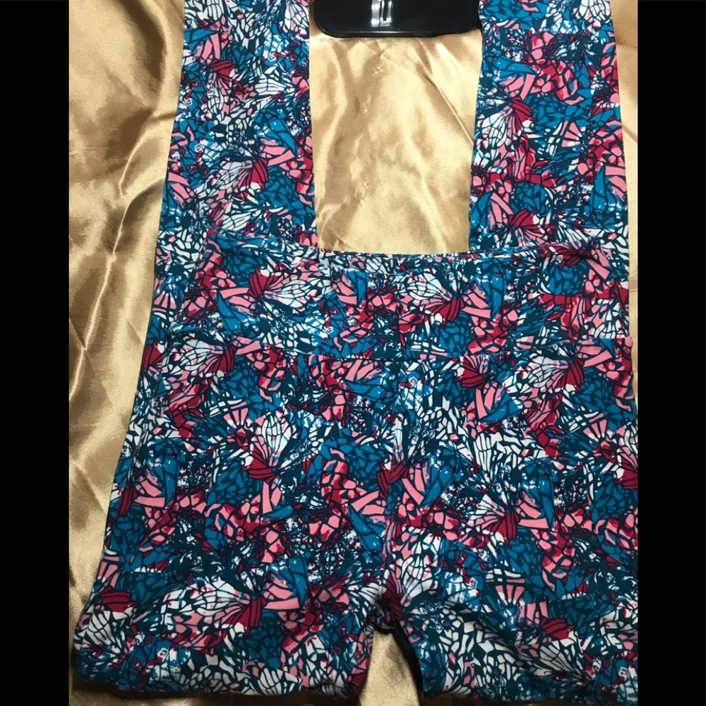 LULAROE mosaic glass pieces leggings OS