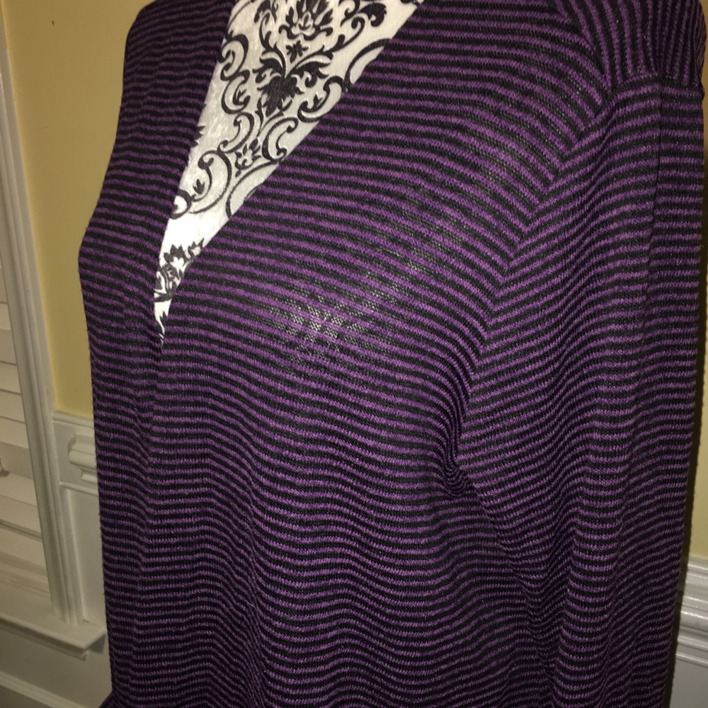 Purple and Black striped Sarah Lularoe Large