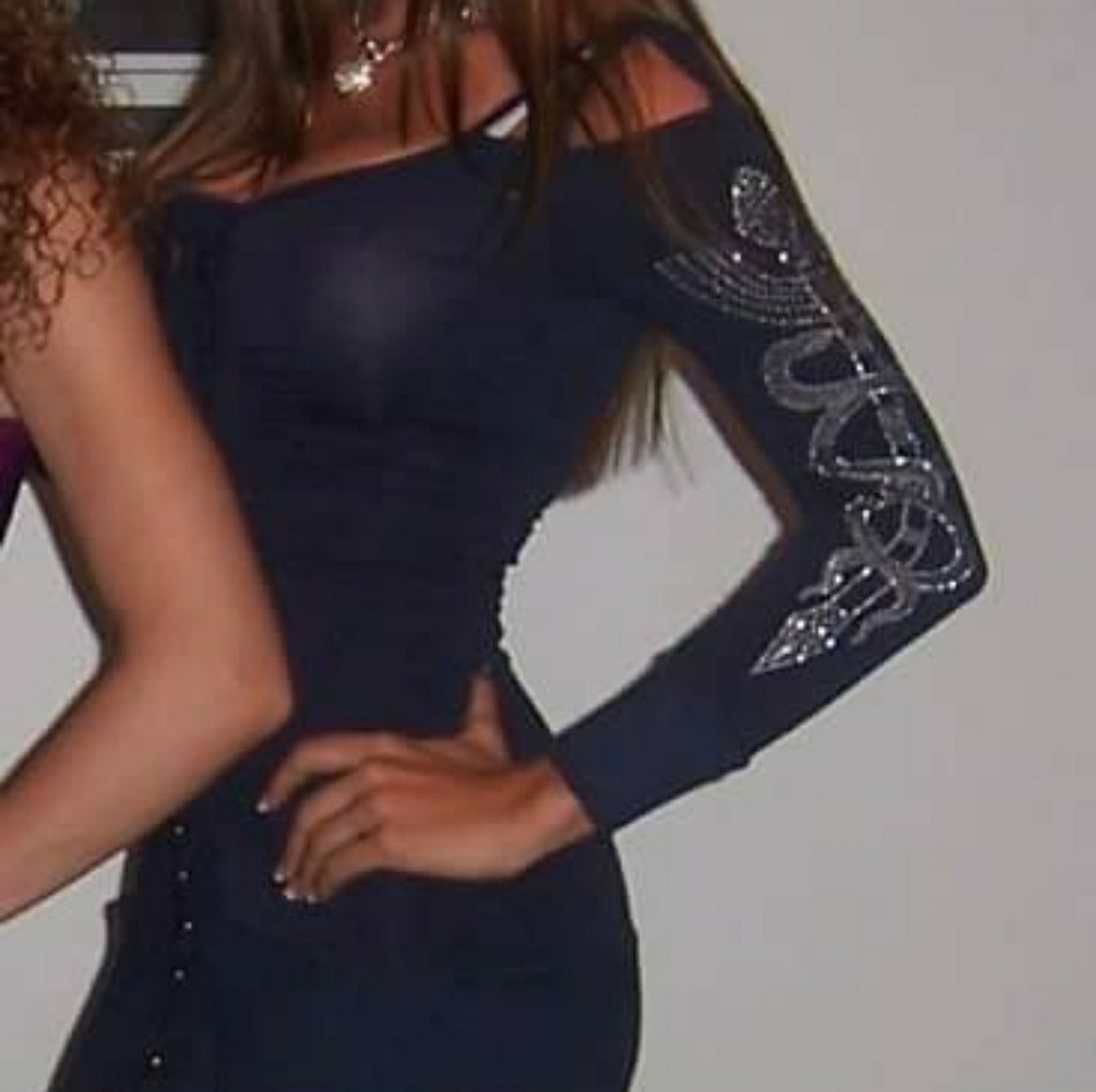 SALVAGE Cold Shoulder Long Sleeve Mini/Short Dress
