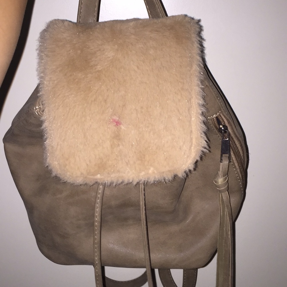 suede mini drawstring backpack