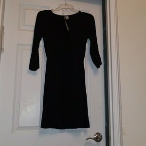 Black 3/4 sleeve jersey dress