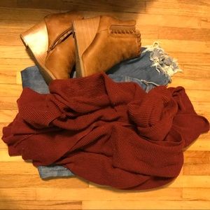 Flowy rust-colored cardigan