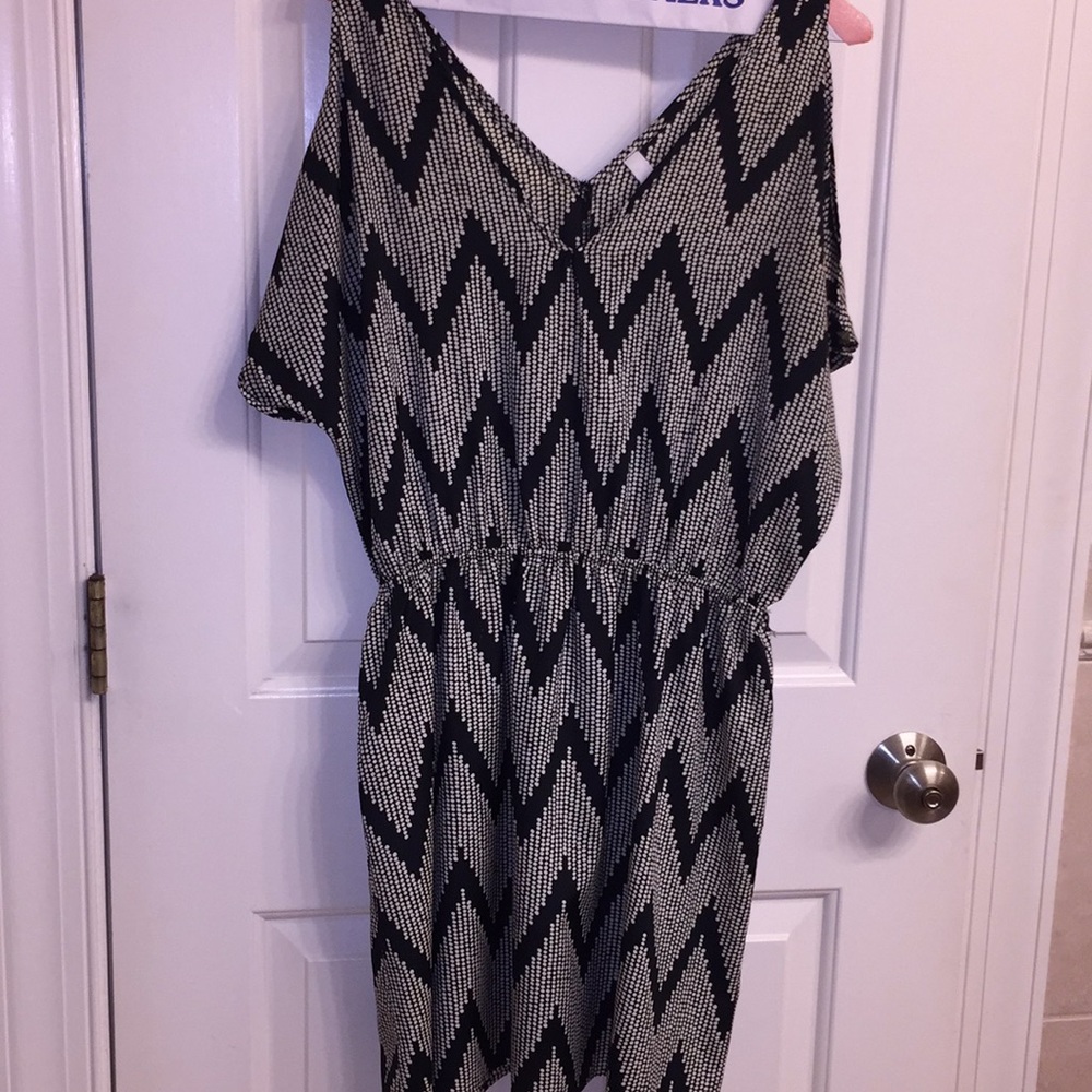 Black and white print dress