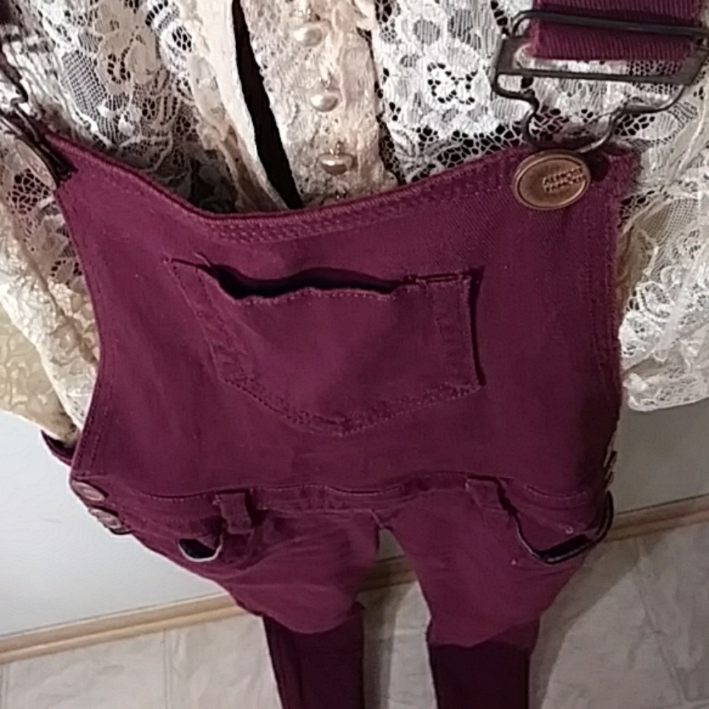 Almost Famous Burgandy Overall