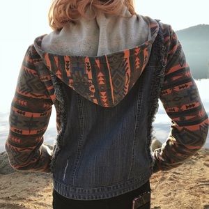 O’Neill Denim Jacket with Tribal Sleeves