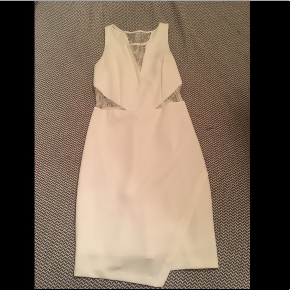 Dress with lace cutouts