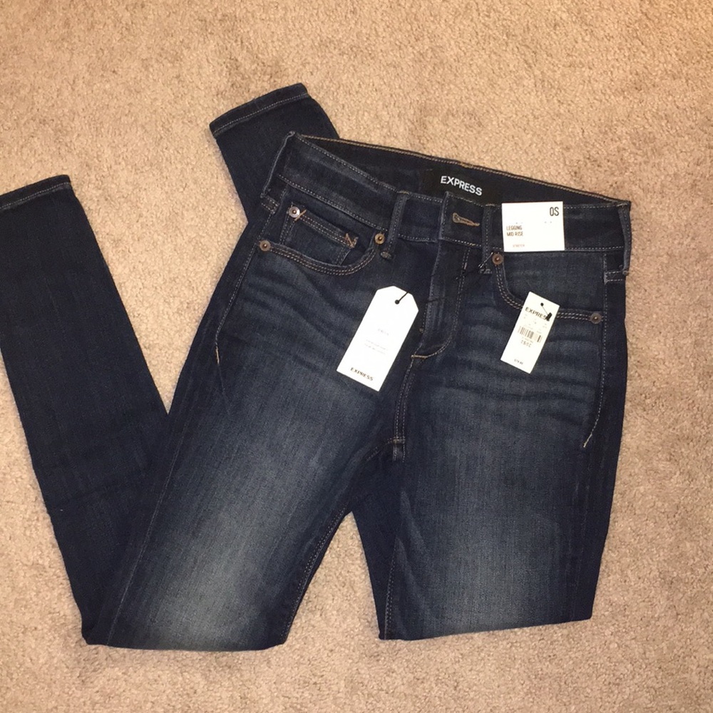 Express Jean Leggings Mid Rise
