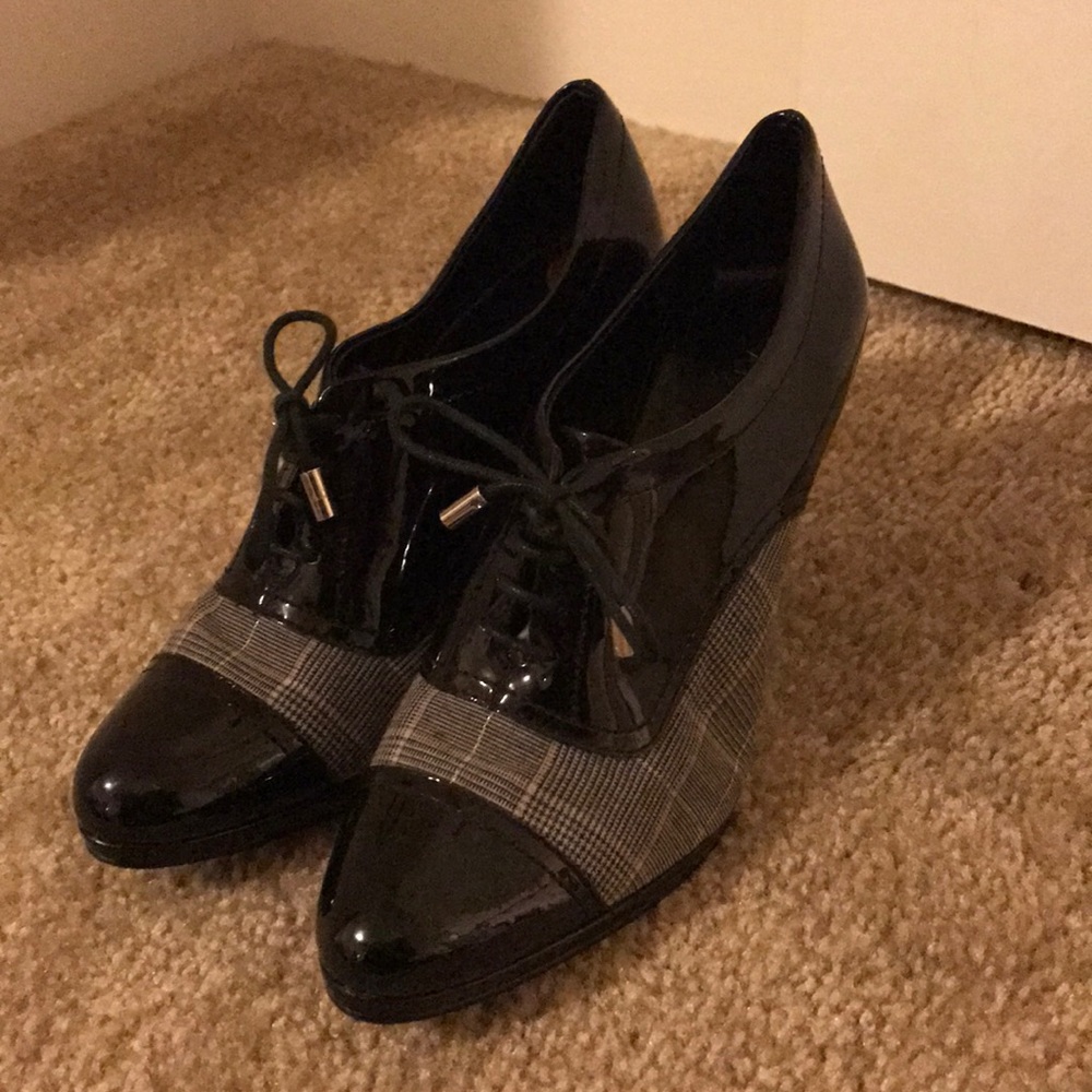 Plaid Anne Klein Loafer Heels