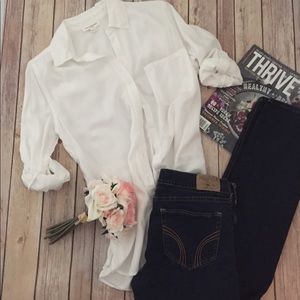 Simple white viscose shirt