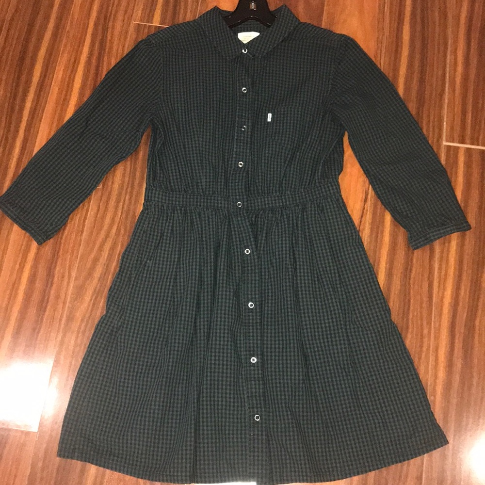 Levi’s Casual Button Front Mini Dress, 3/4 Sleeve
