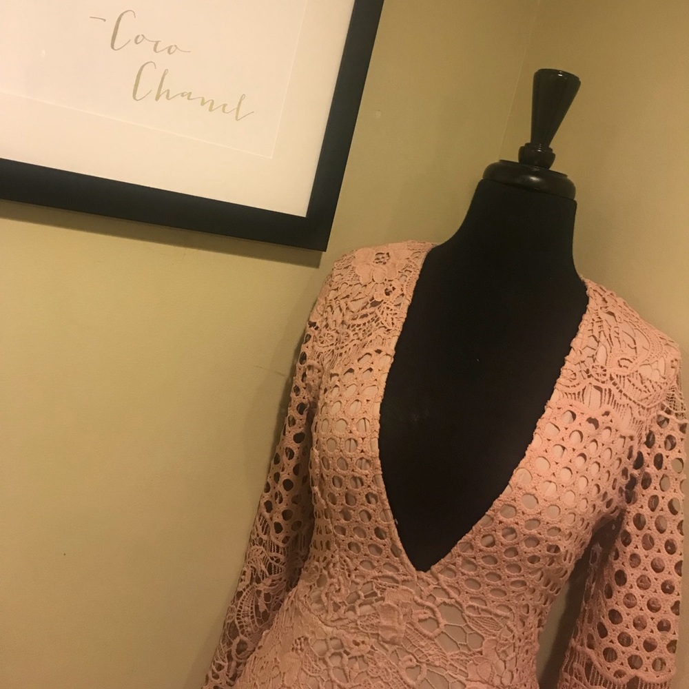 Plunge Long Sleeve Dress