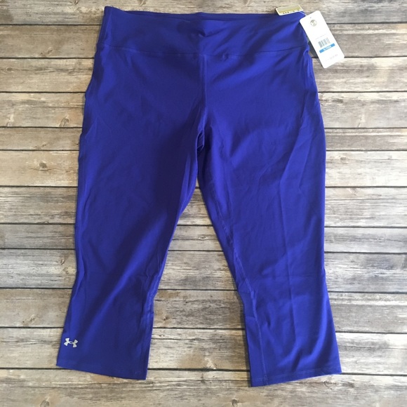Under Armour Pants - Under Armour purple Capri running Compression zip