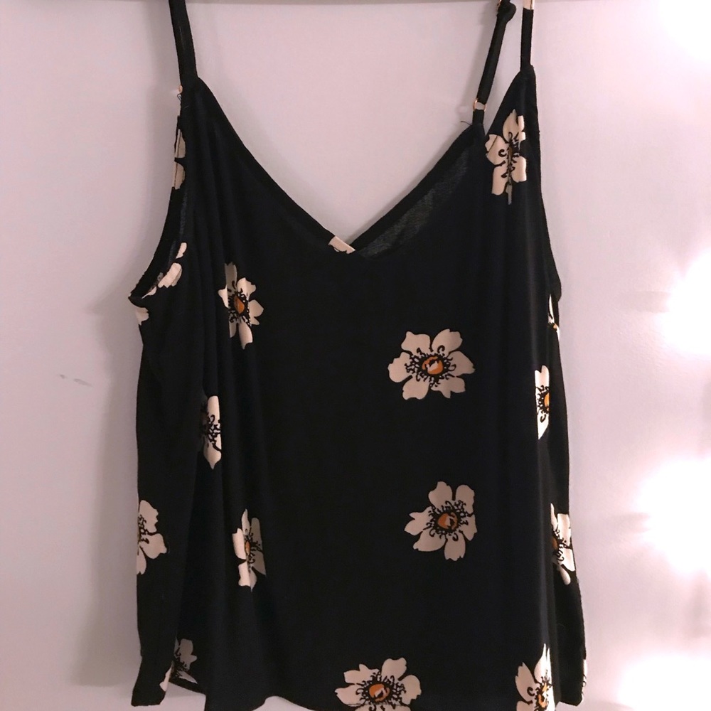 floral tank w/ open back