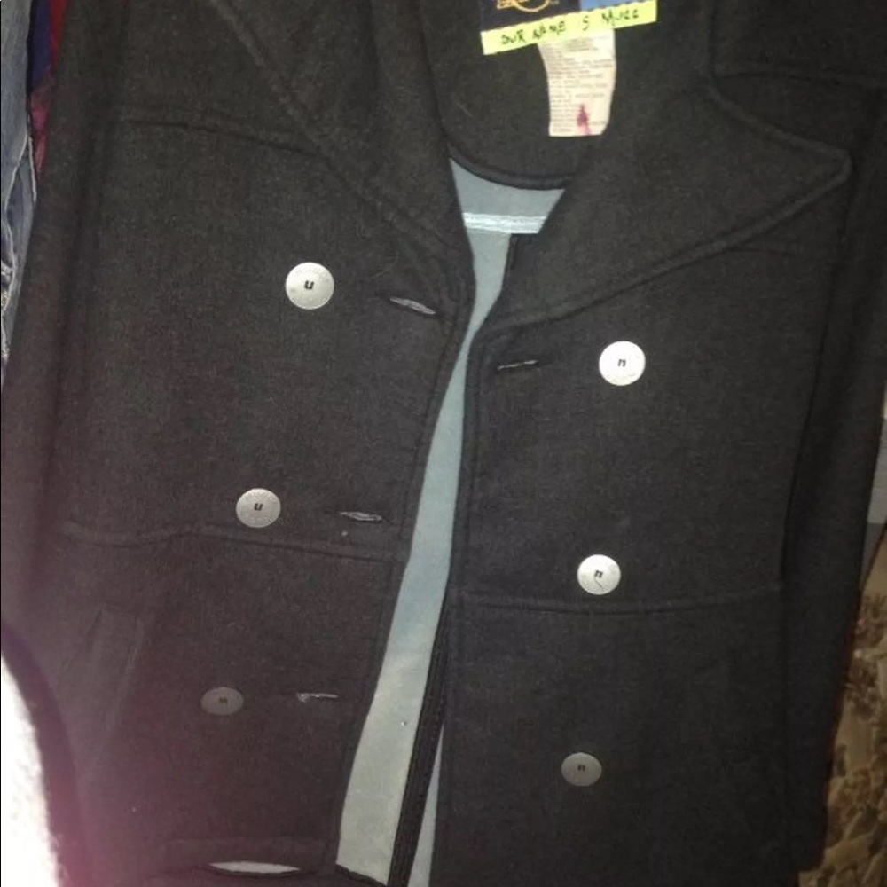 black button up coat