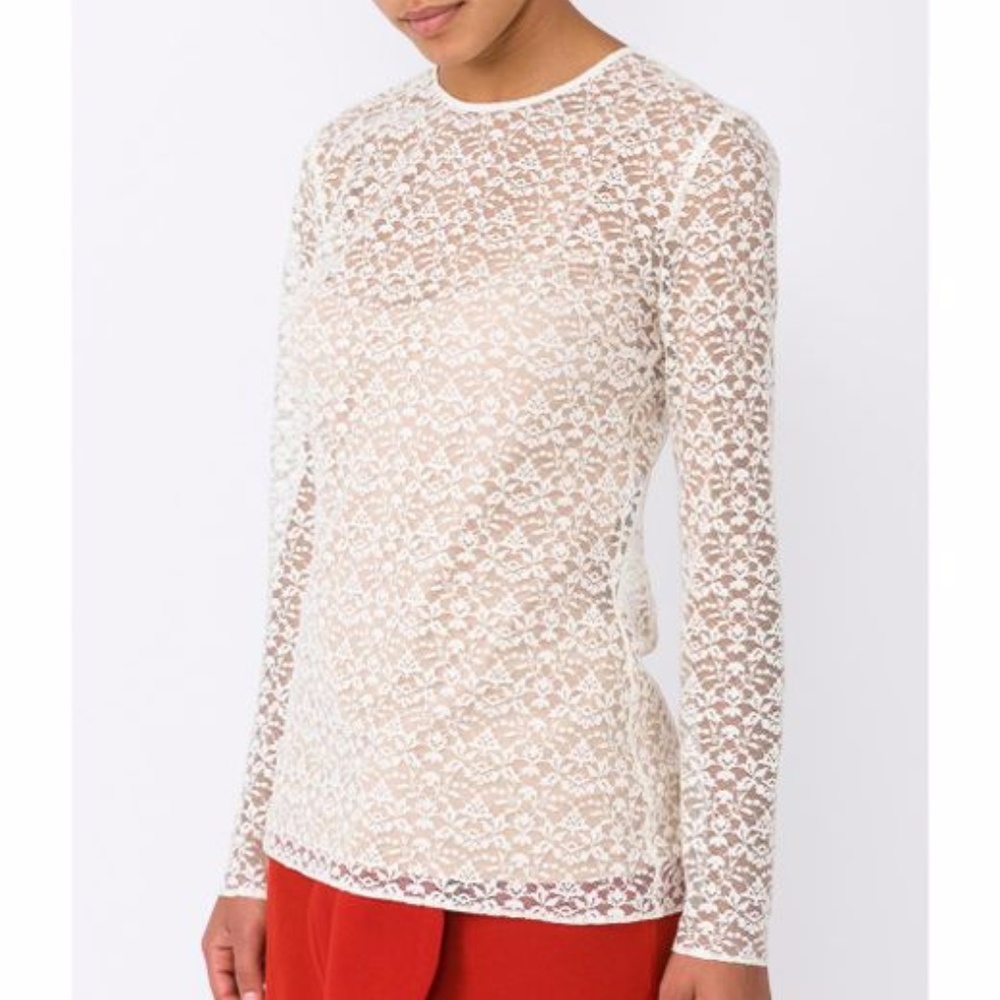 Stella McCartney Long Sleeve Lace Top SMALL