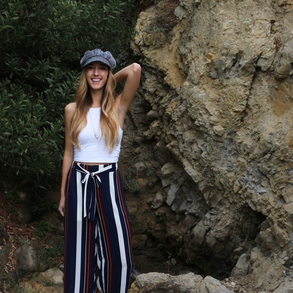 striped wide leg pants - Picture 2 of 5