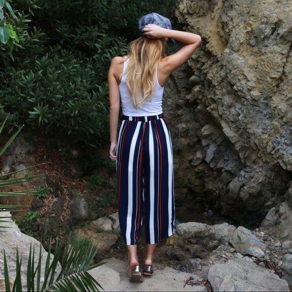 striped wide leg pants - Picture 3 of 5