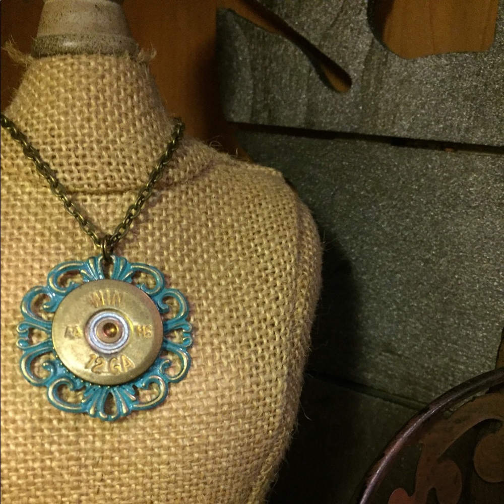 Repurposed 12ga shotgun shell necklace