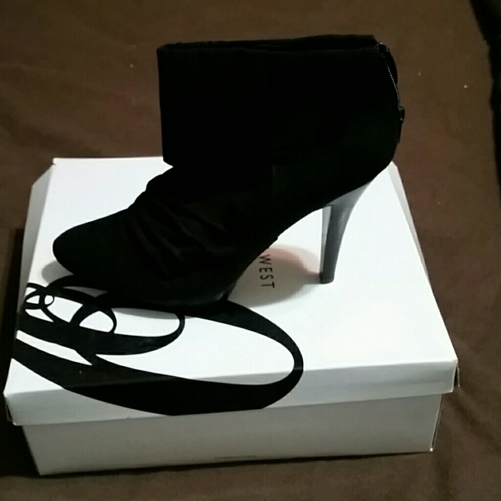 Nine West Black Suede Ankle Boots