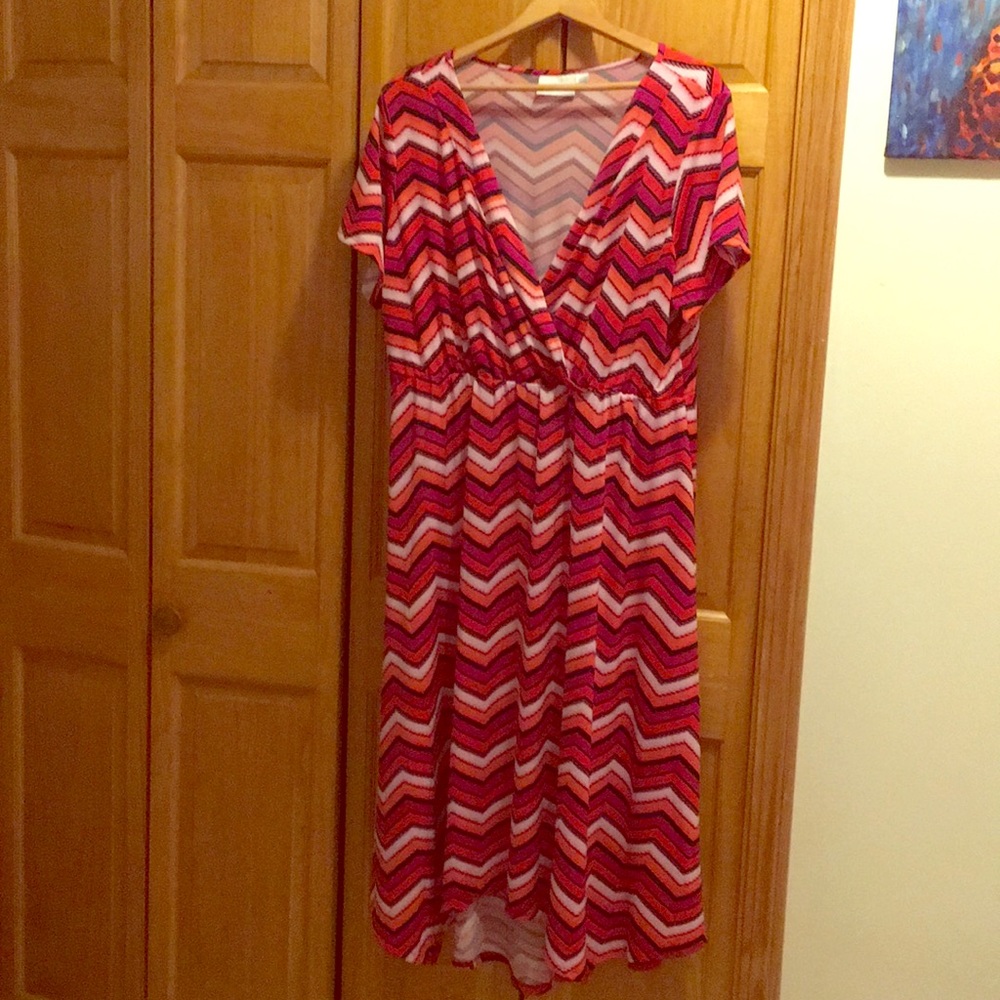 Avenue Chevron Wrap Dress