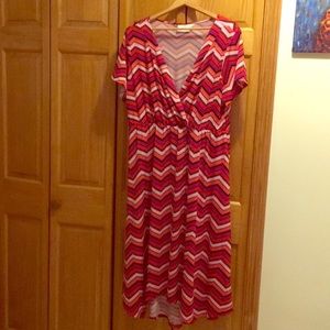Avenue Chevron Wrap Dress