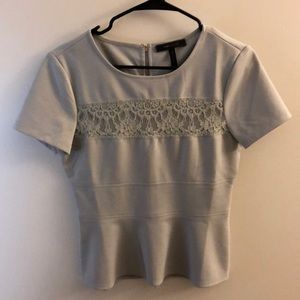Baby Blue Lace Peplum Top
