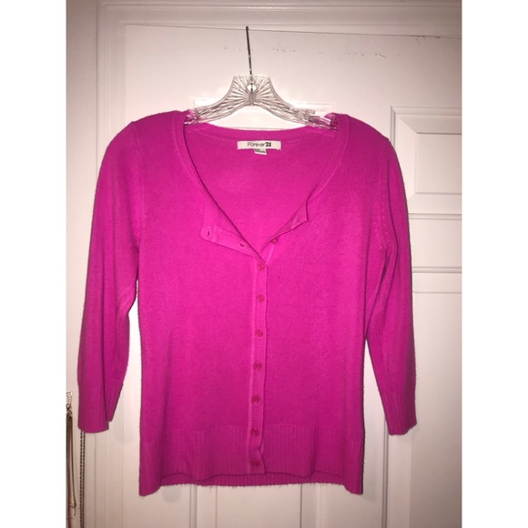 CYBER M SALE‼️ Pink 3/4 Sleeve Cardigan - Picture 2 of 3