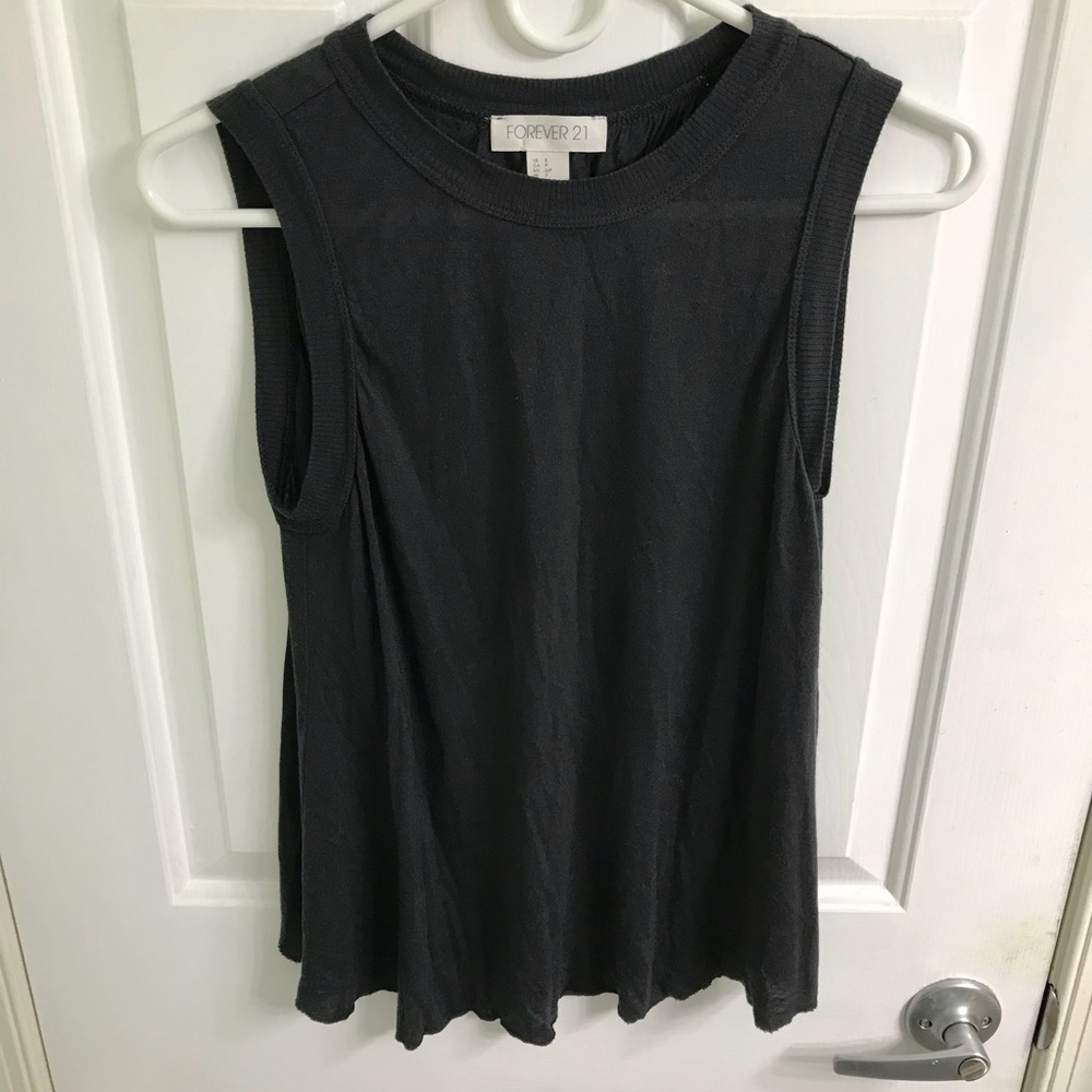 Gray tank top from Forever 21 with an open back