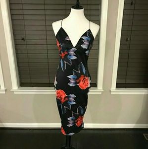 Sexy flower print Club dress