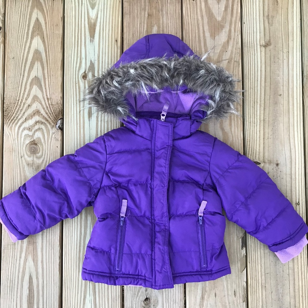 Cherokee Girls Jacket Kids Purple Puffer Jacket - Picture 1 of 8