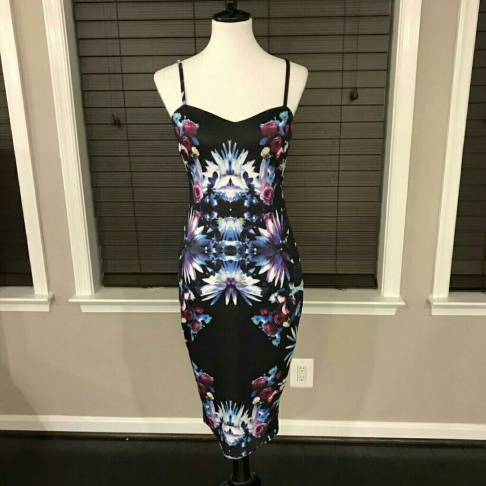 Sexy mirror print club party dress