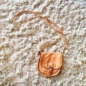 Mini Faux-Leather Brown Cross Body Bag