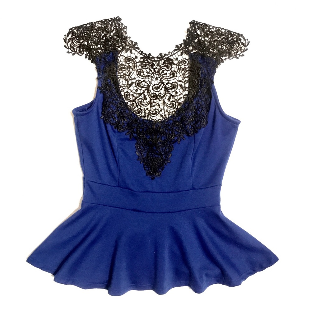Lace Halter Peplum Top